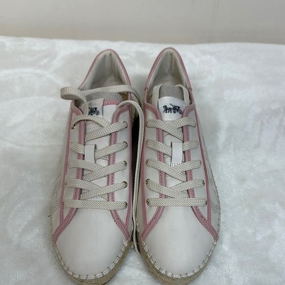 Coach Shoes - Coach Pink and White Leather Sneakers Never Wore (see photos)